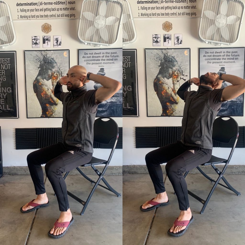 Chest stretch into back extension
